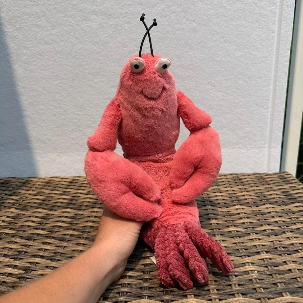 Retired Jellycat Larry Lobster Plush Stuffed Animal Pink 15